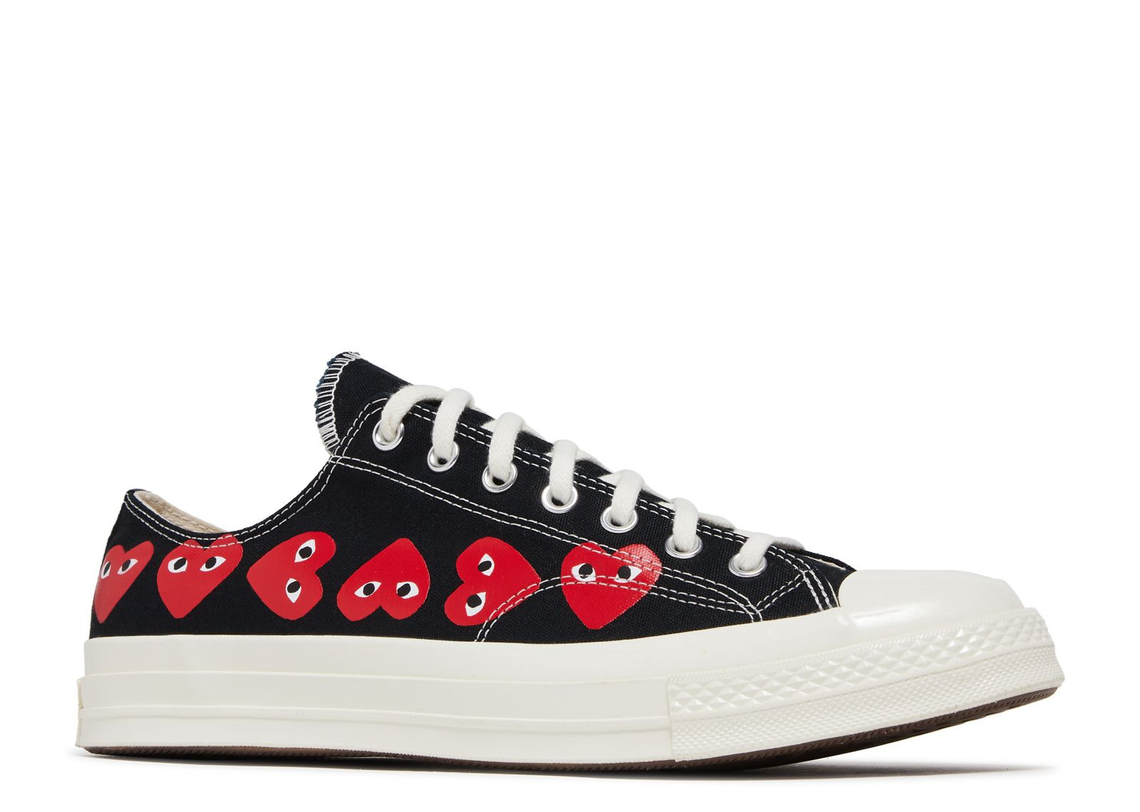 COMME DES GARÇONS PLAY X CHUCK 70 LOW 'MULTI HEART - BLACK' - 2
