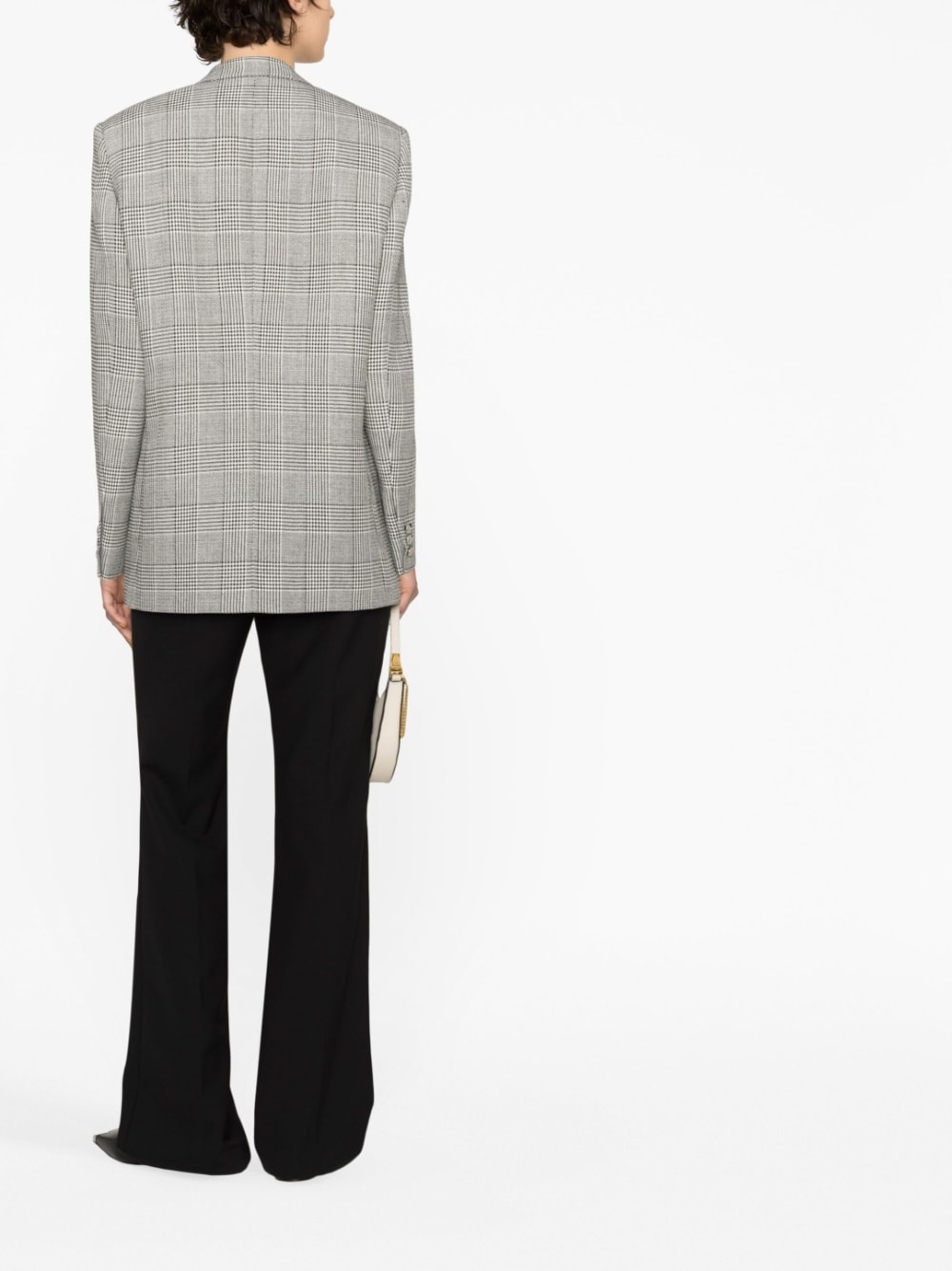 Prince of Wales check single-breasted blazer - 4