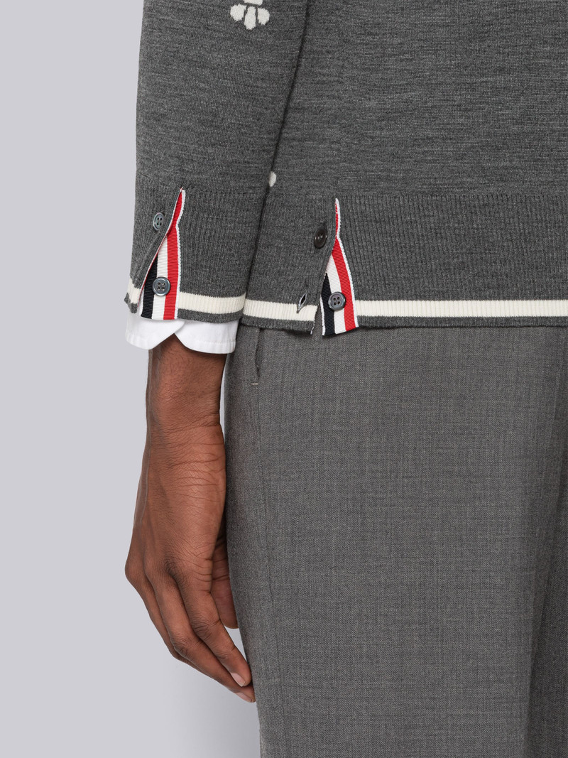 Lobster Merino 4-Bar Crew Neck Pullover 6