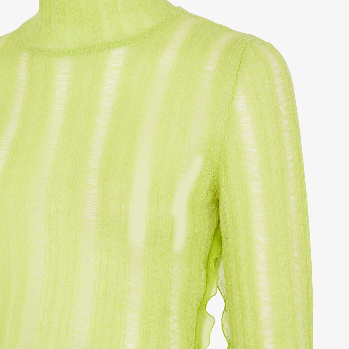 Acid green nylon and mohair sweater - 3