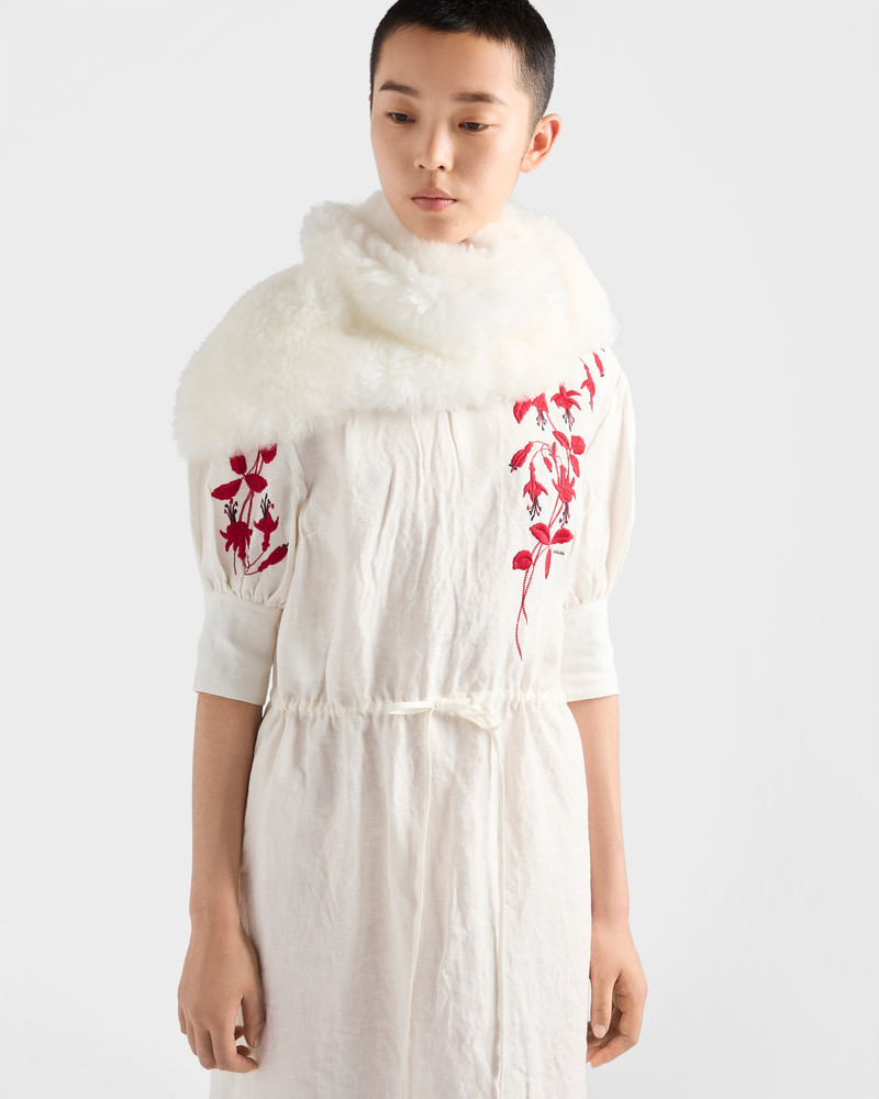 Embroidered slubbed fabric dress 3