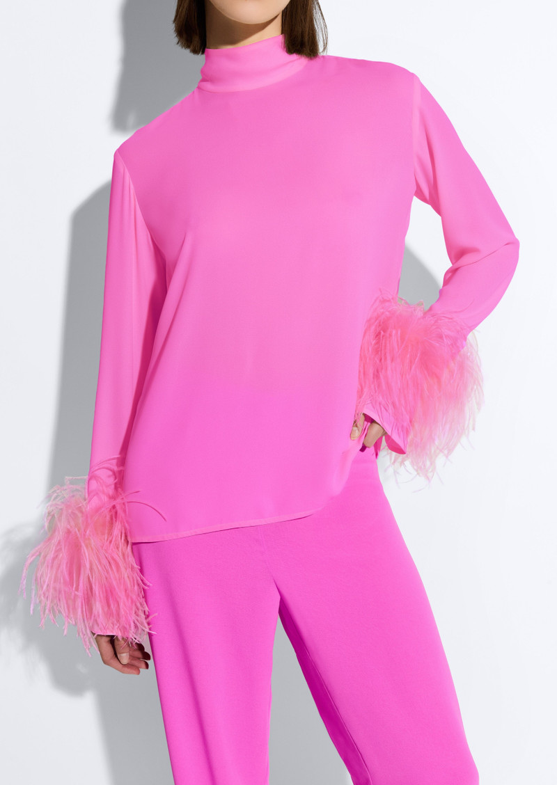 Georgette Top With Feathers 1