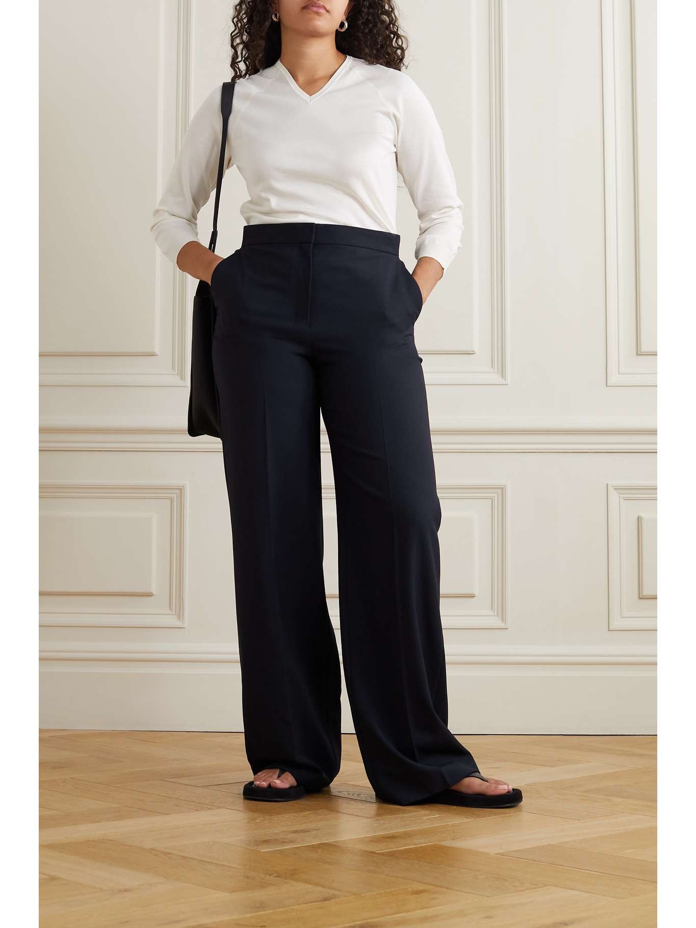 Delton pleated wool straight-leg pants - 2