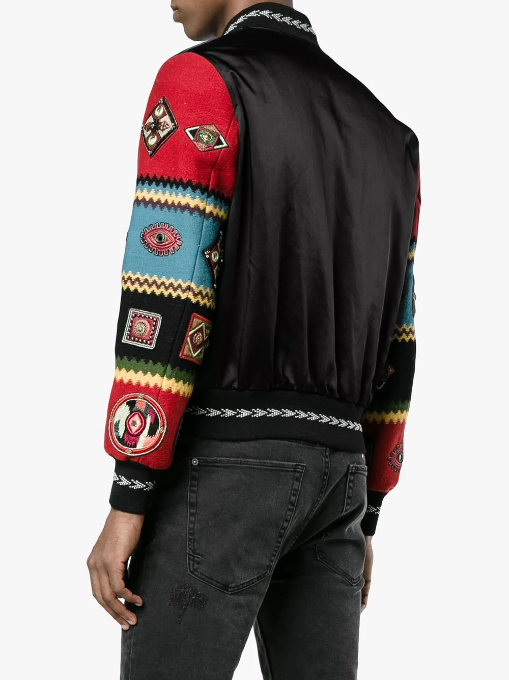 Wool varsity jacket with embroidered sleeves - 4