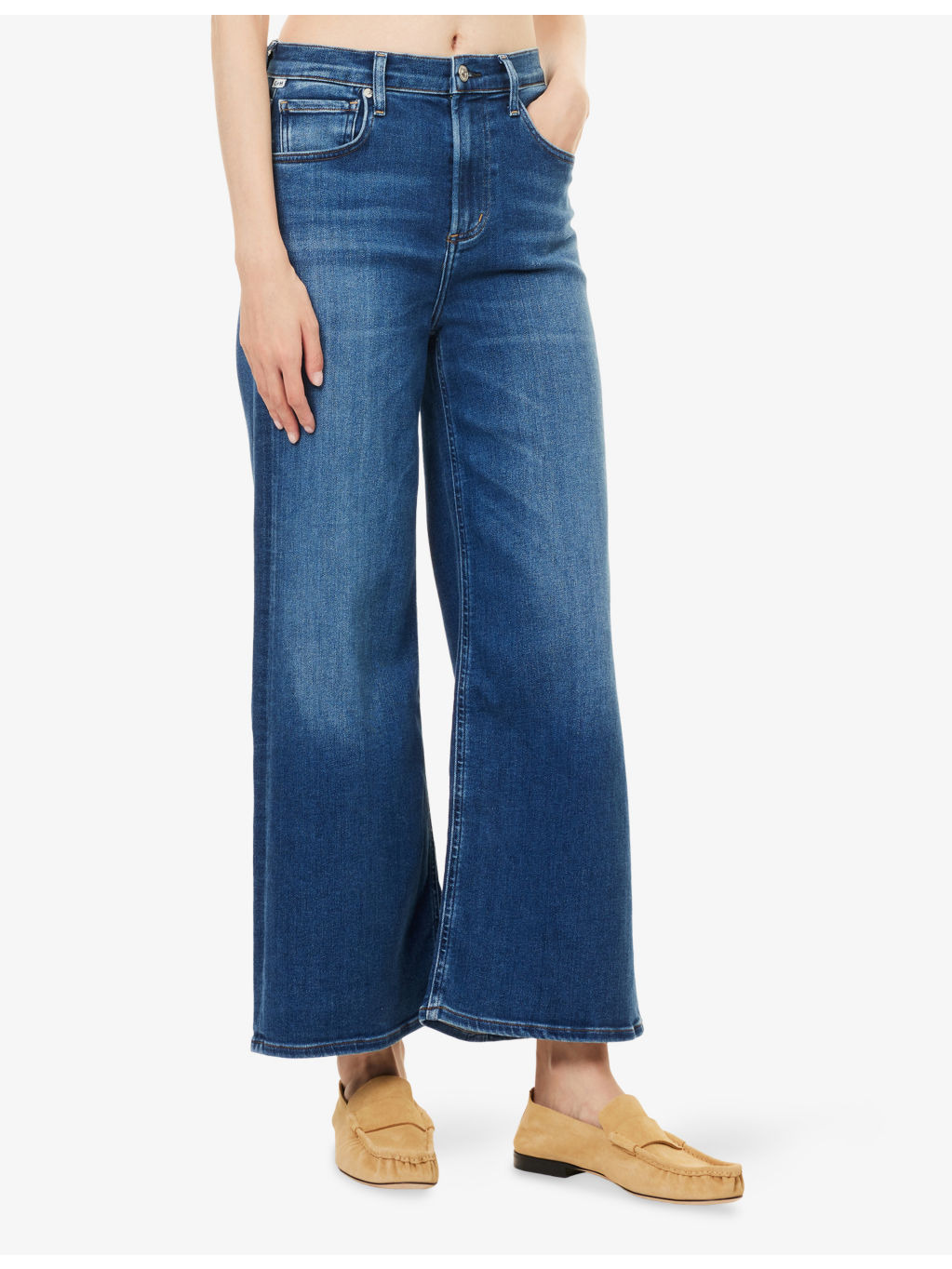 Lyra Wide-Crop-Leg Stretch-Denim Blend Jeans - 3