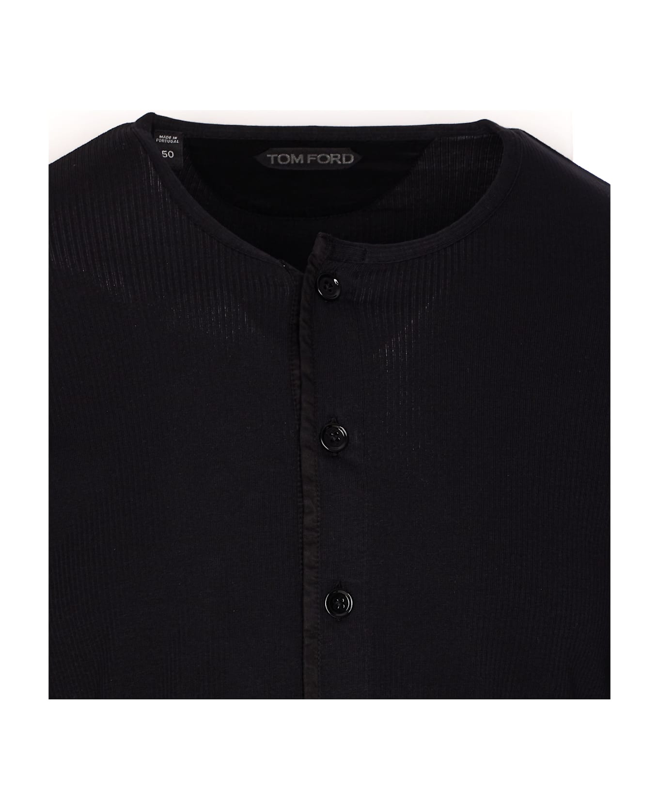 Ribbed Longsleeves Henley T-shirt - 4
