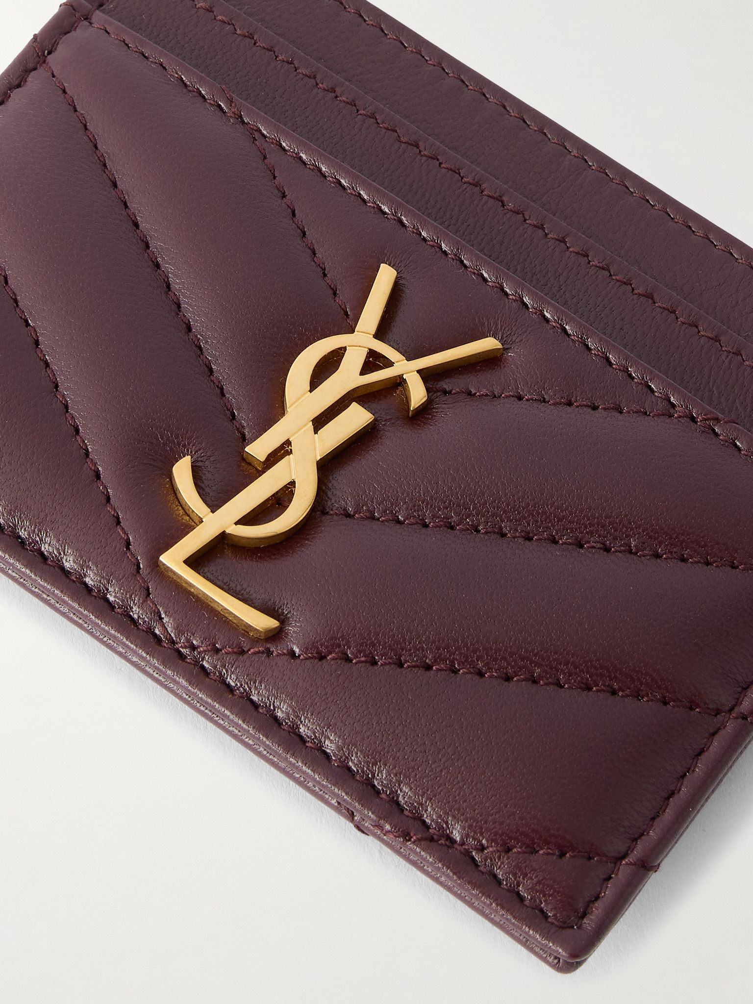 Cassandre matelassé leather cardholder Burgundy - 4