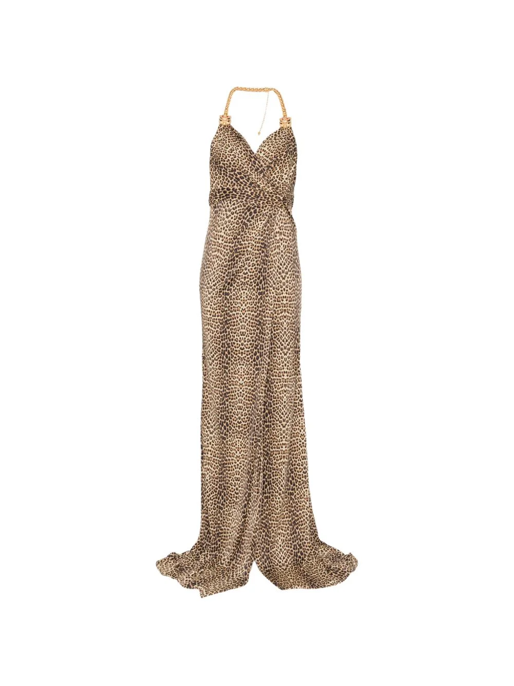 chain-strap leopard-print maxi dress - 1