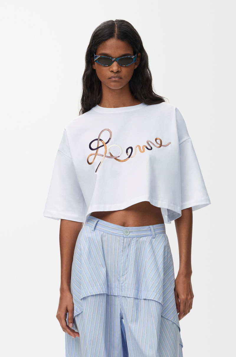 Cropped fit T-shirt in cotton 3