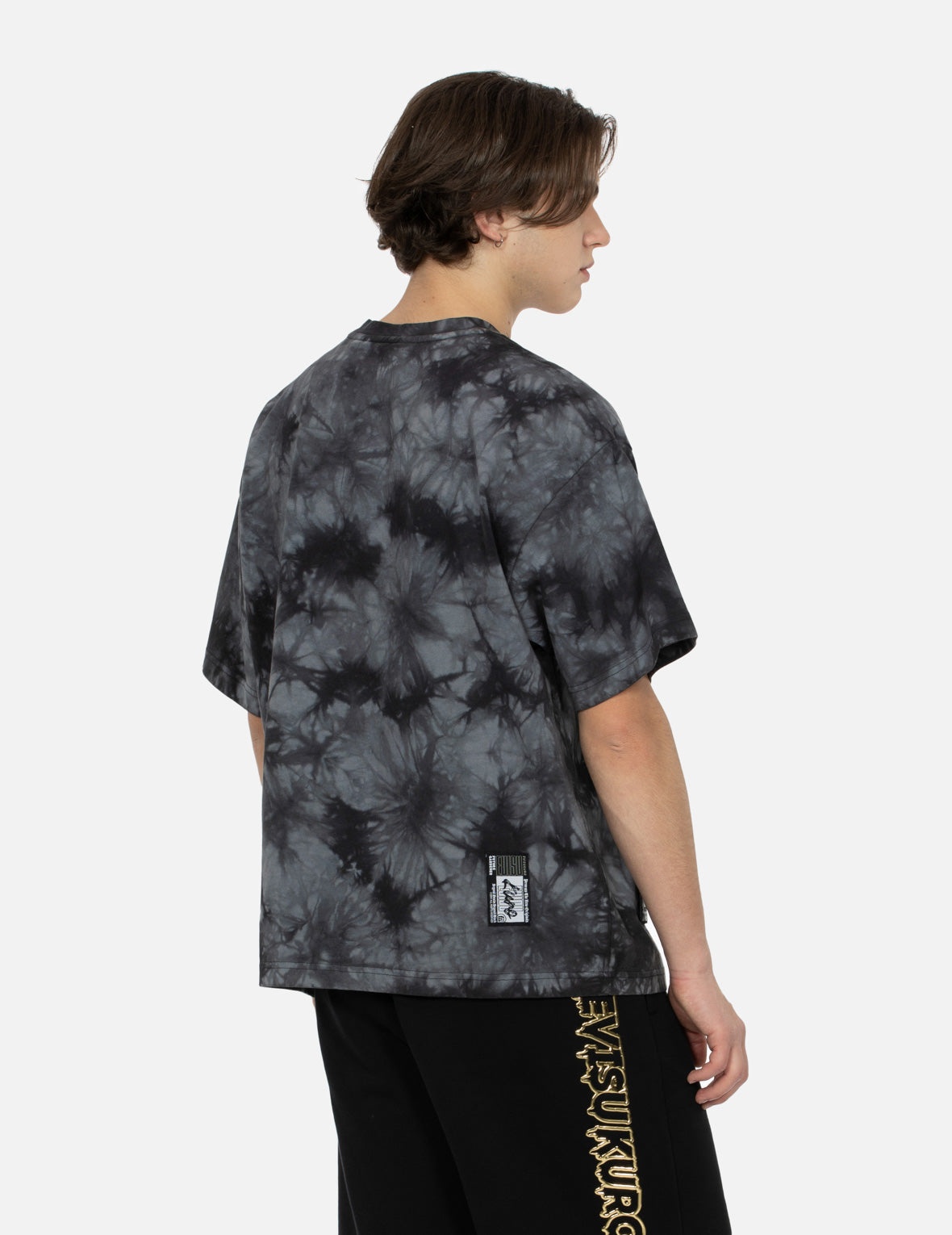 Tie-Dye with Seagull Embroidery Loose Fit T-Shirt - 13