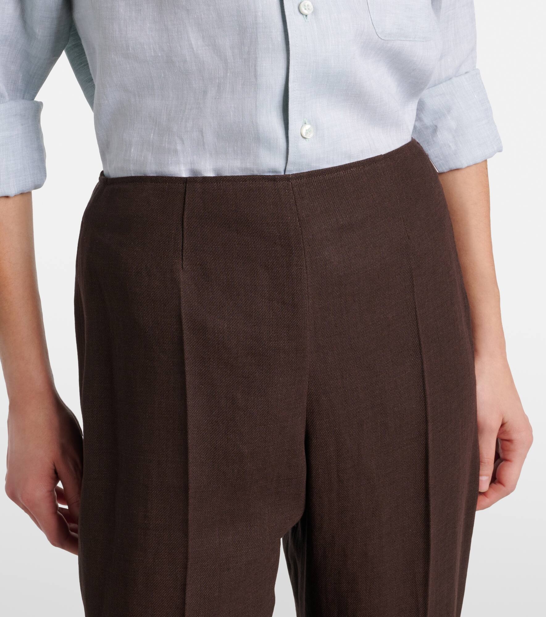 Timi linen crêpe flared pants - 4