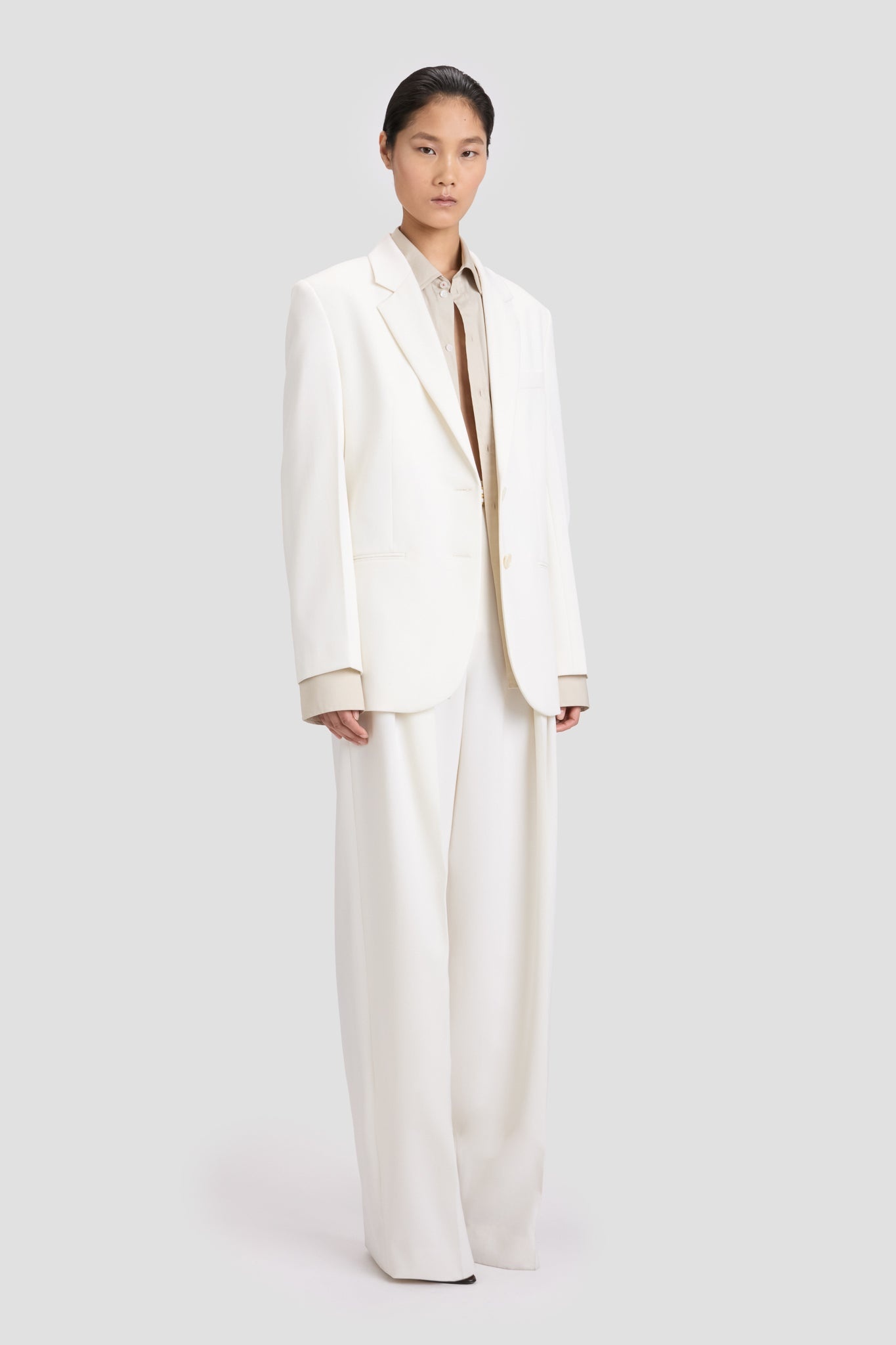 Classic Tailored Jacket In Ivory - 4