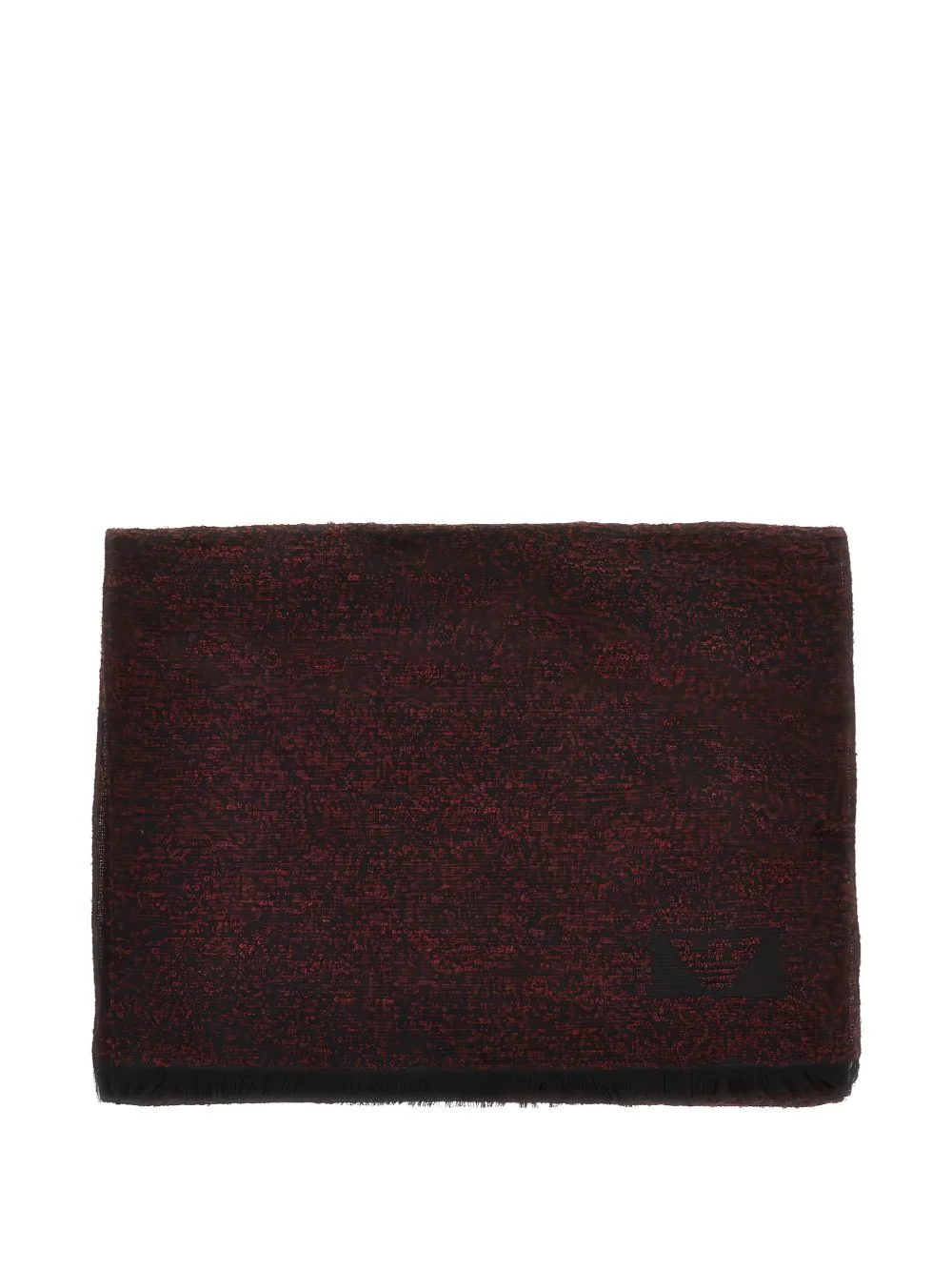 logo-jacquard frayed scarf - 1
