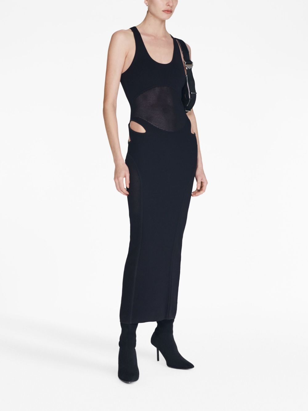 crochet-knit sheer dress - 3