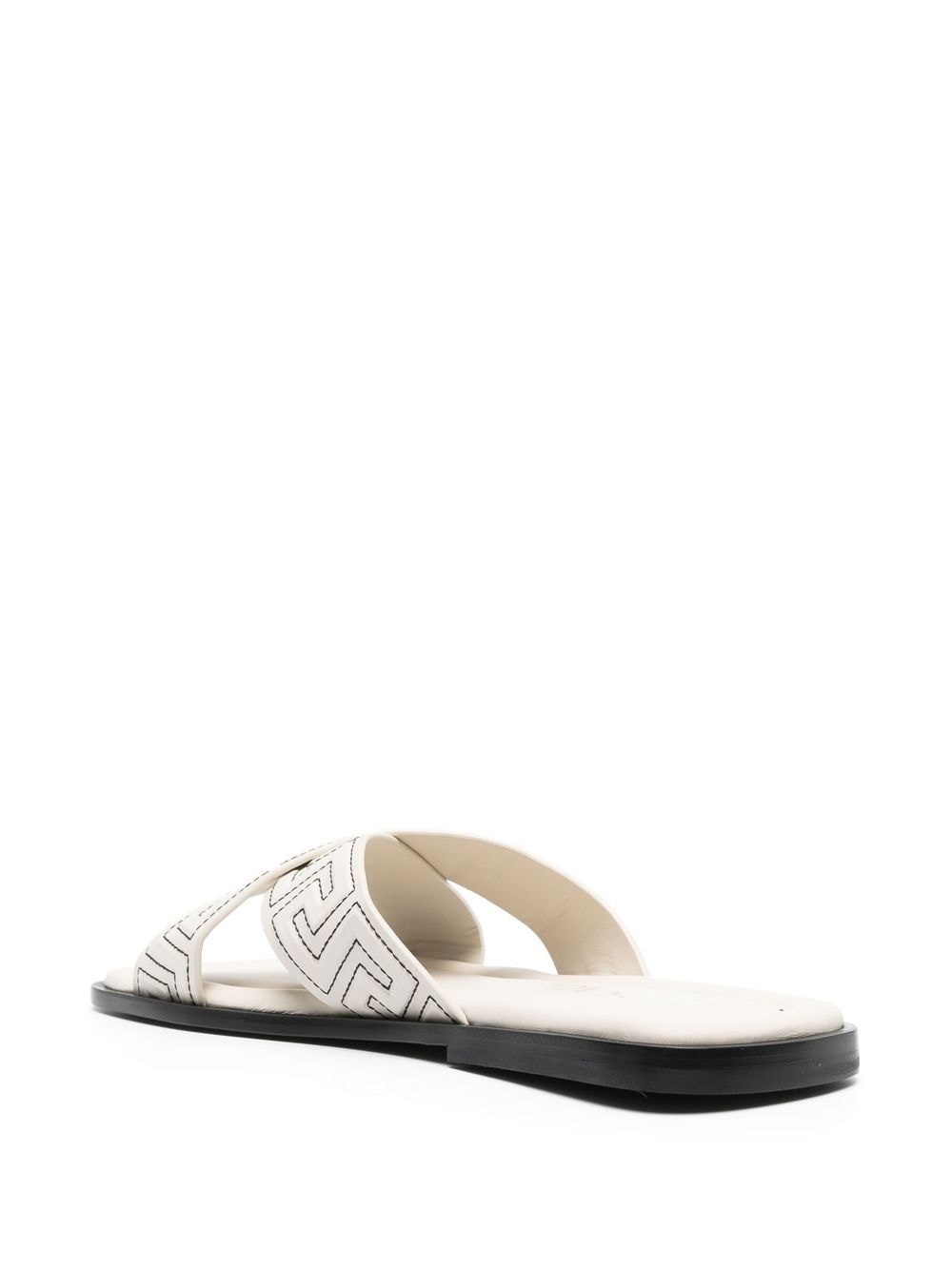 Greca-embossed crossover-strap sandals - 3