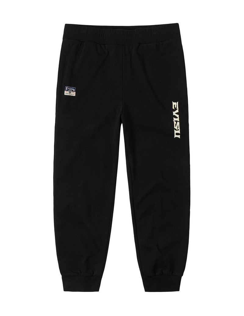 EVISU Logo Embroidery and Grateful Crane Daicock Print Regular Fit Sweatpants outlook