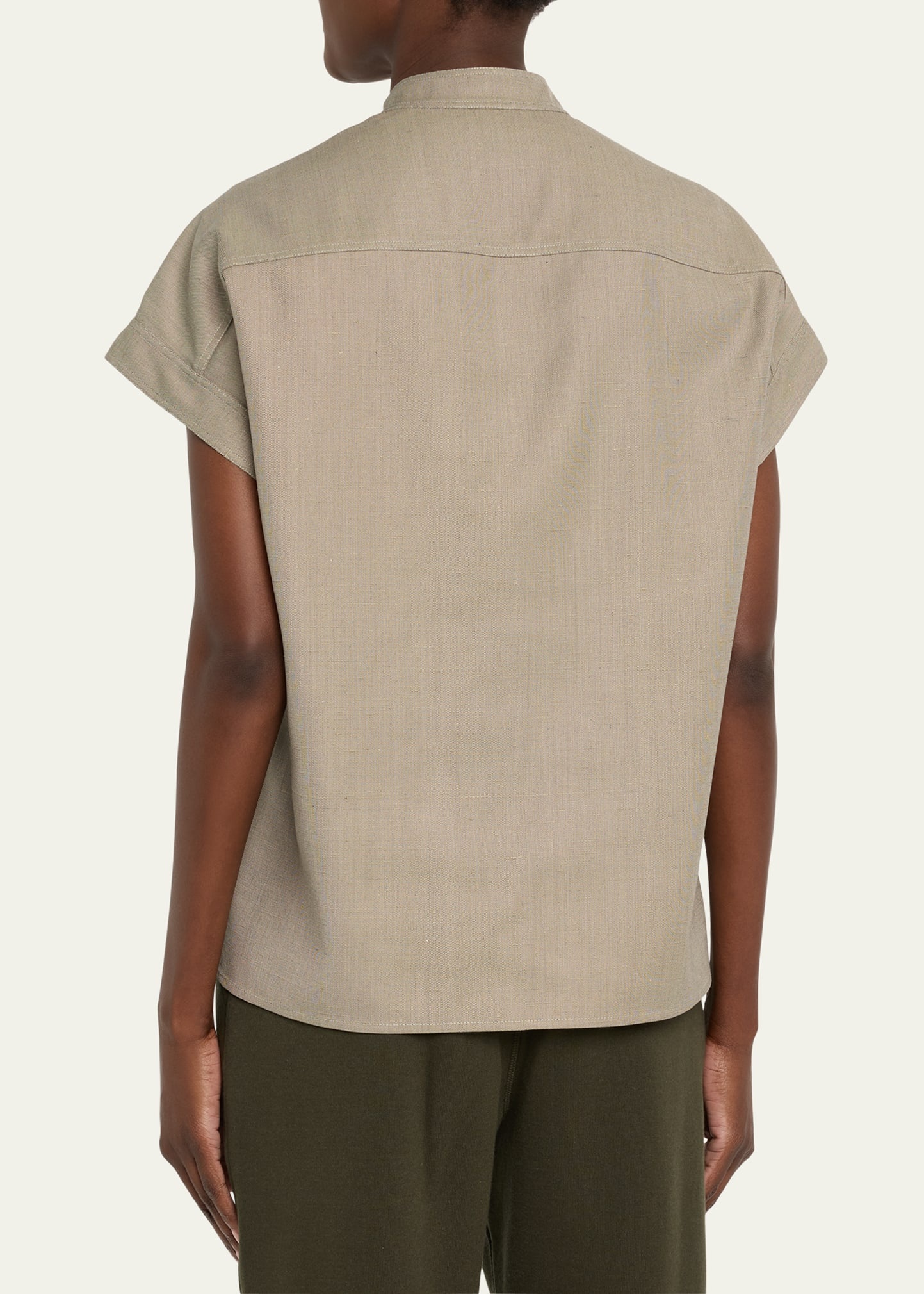 Elody Cap-Sleeve Silk-Wool Shirt - 3