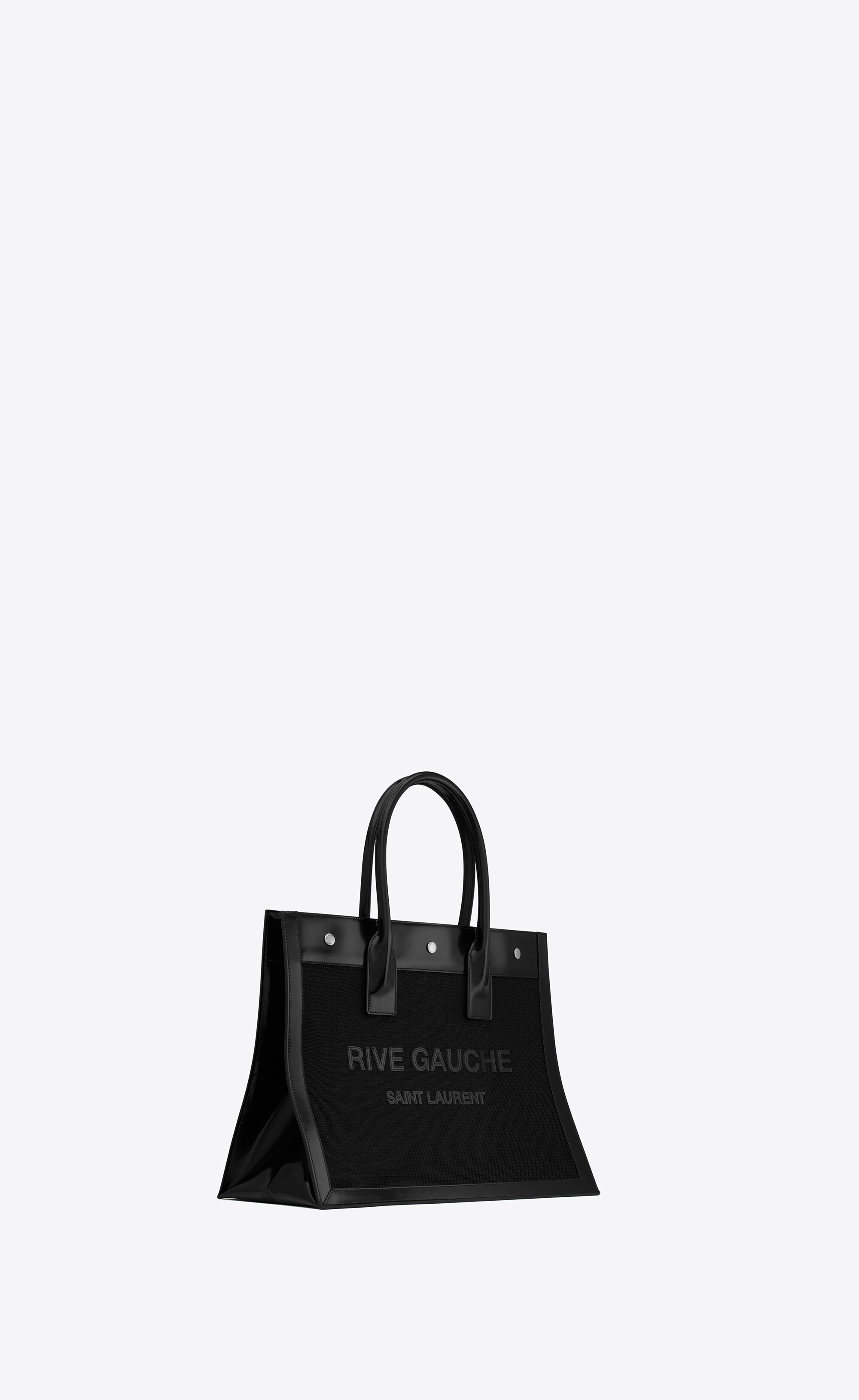 Saint Laurent Rive Gauche YSL Chevron-Knit Mesh Tote Bag