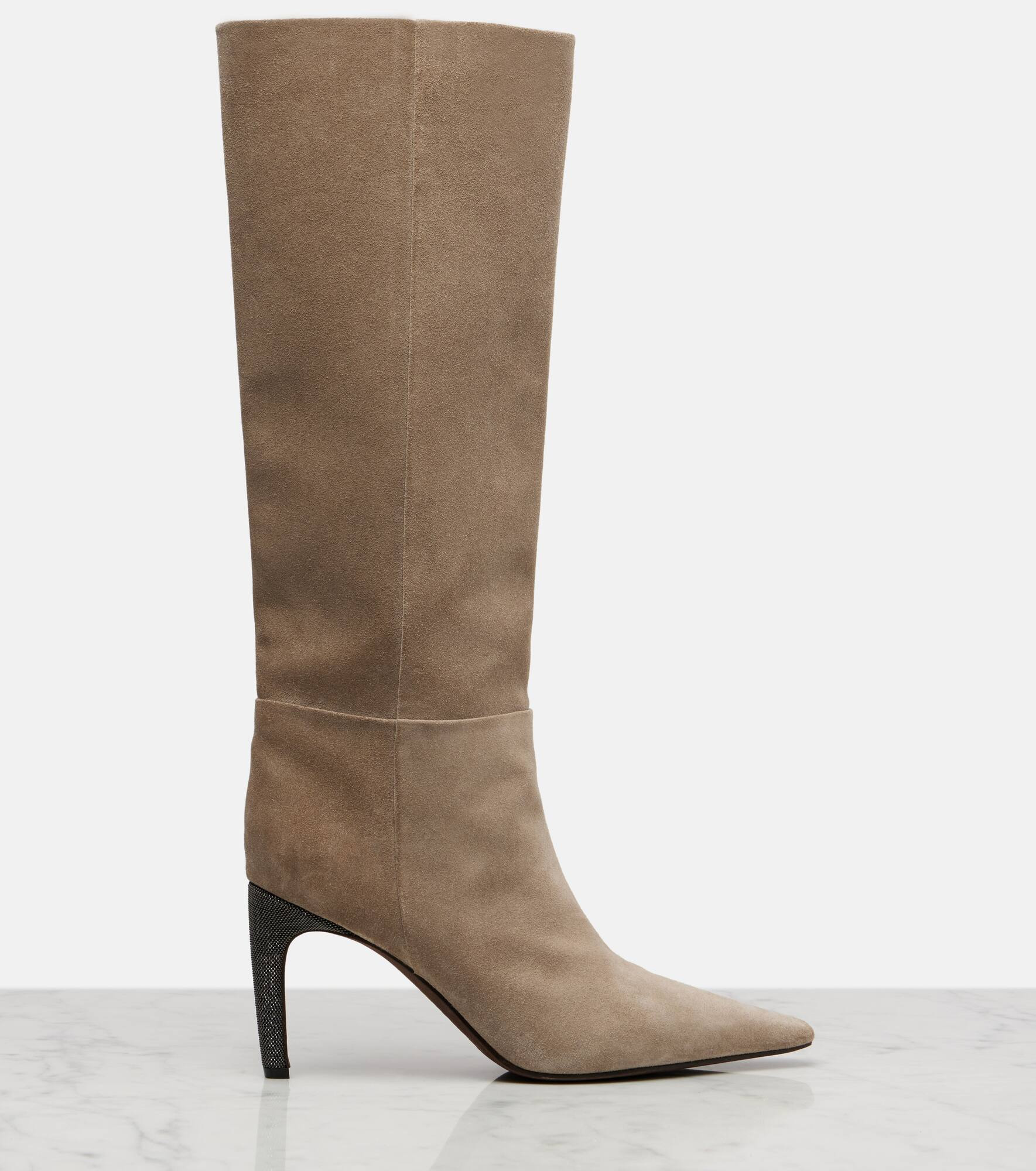 Monili suede knee-high boots - 4