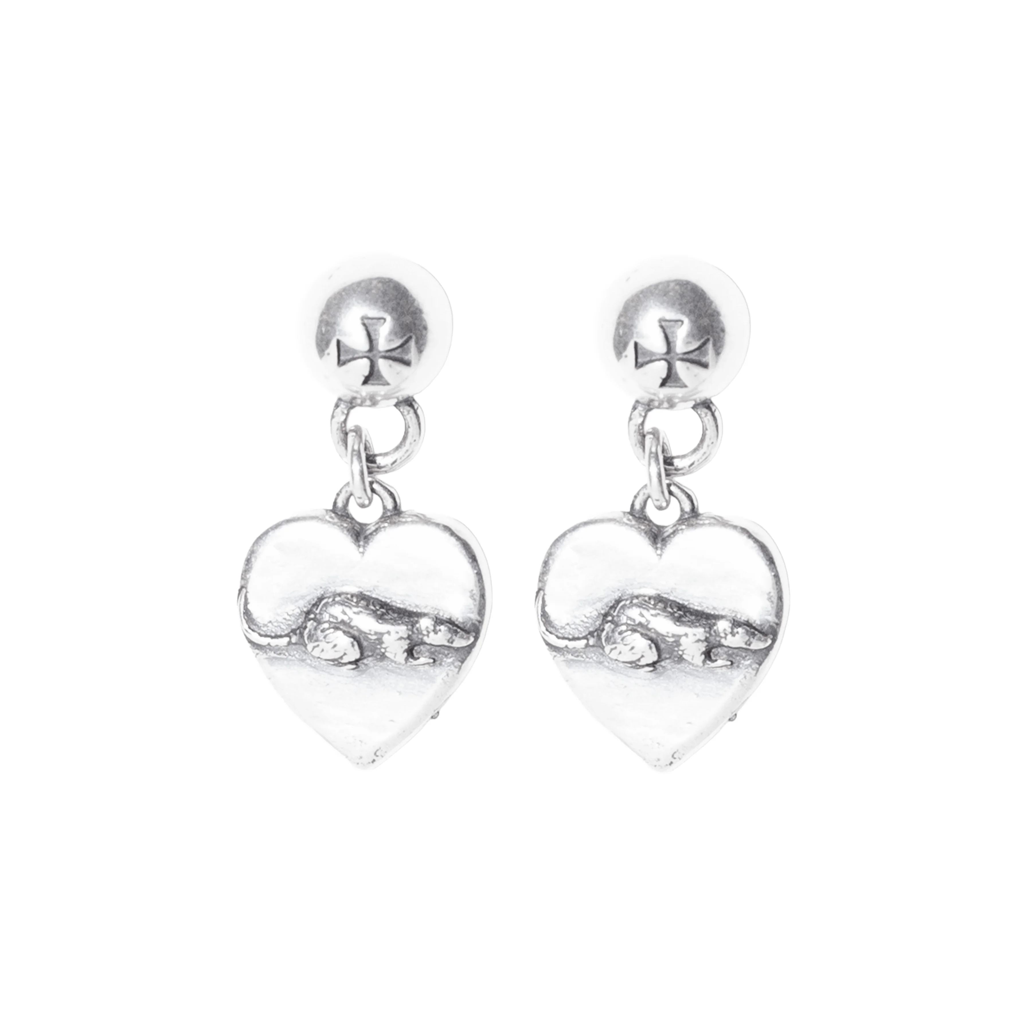 IRON CROSS W/ RAT LOCKET EARRING - 1