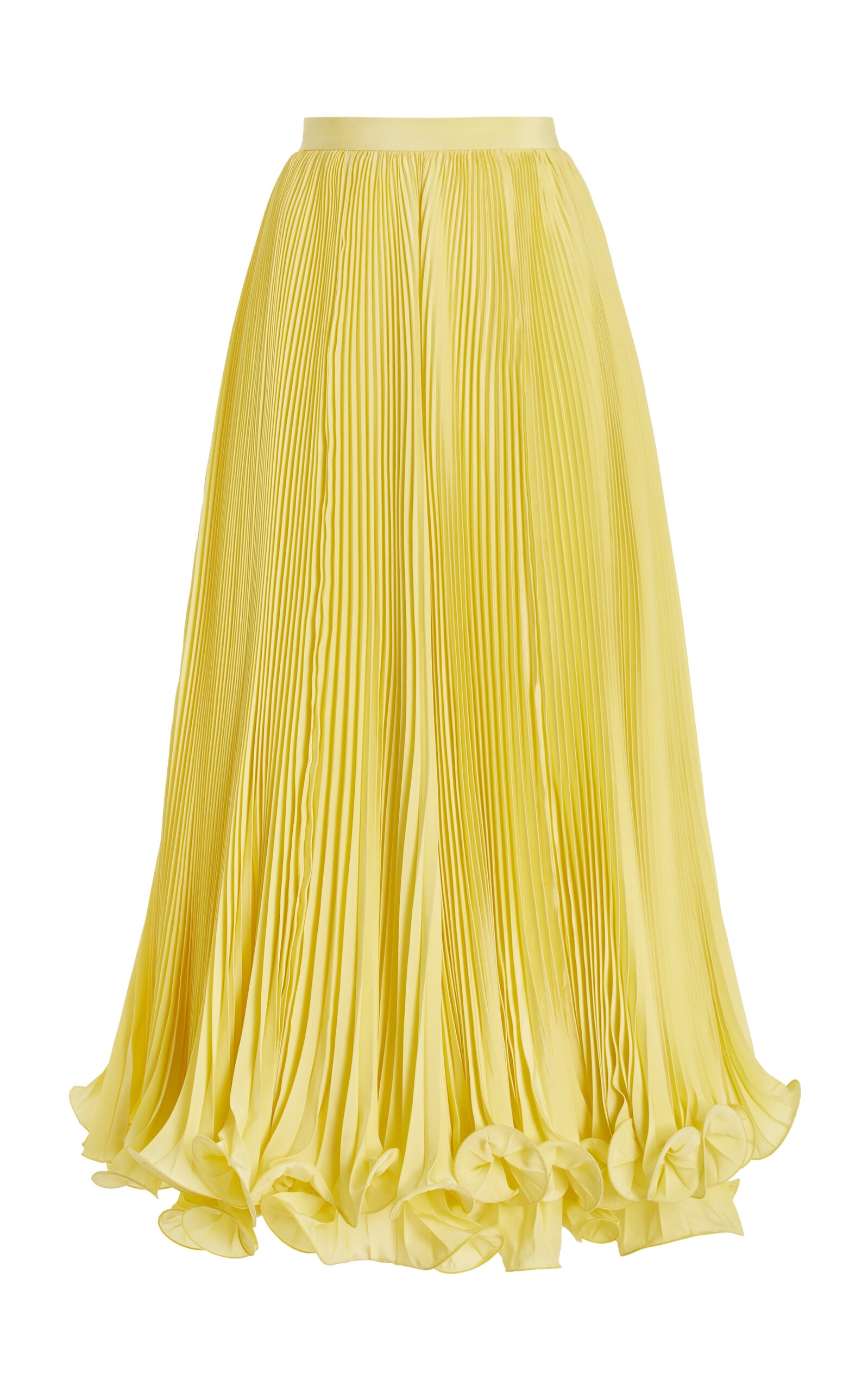 Pleated Light-Crepe Maxi Skirt yellow - 1