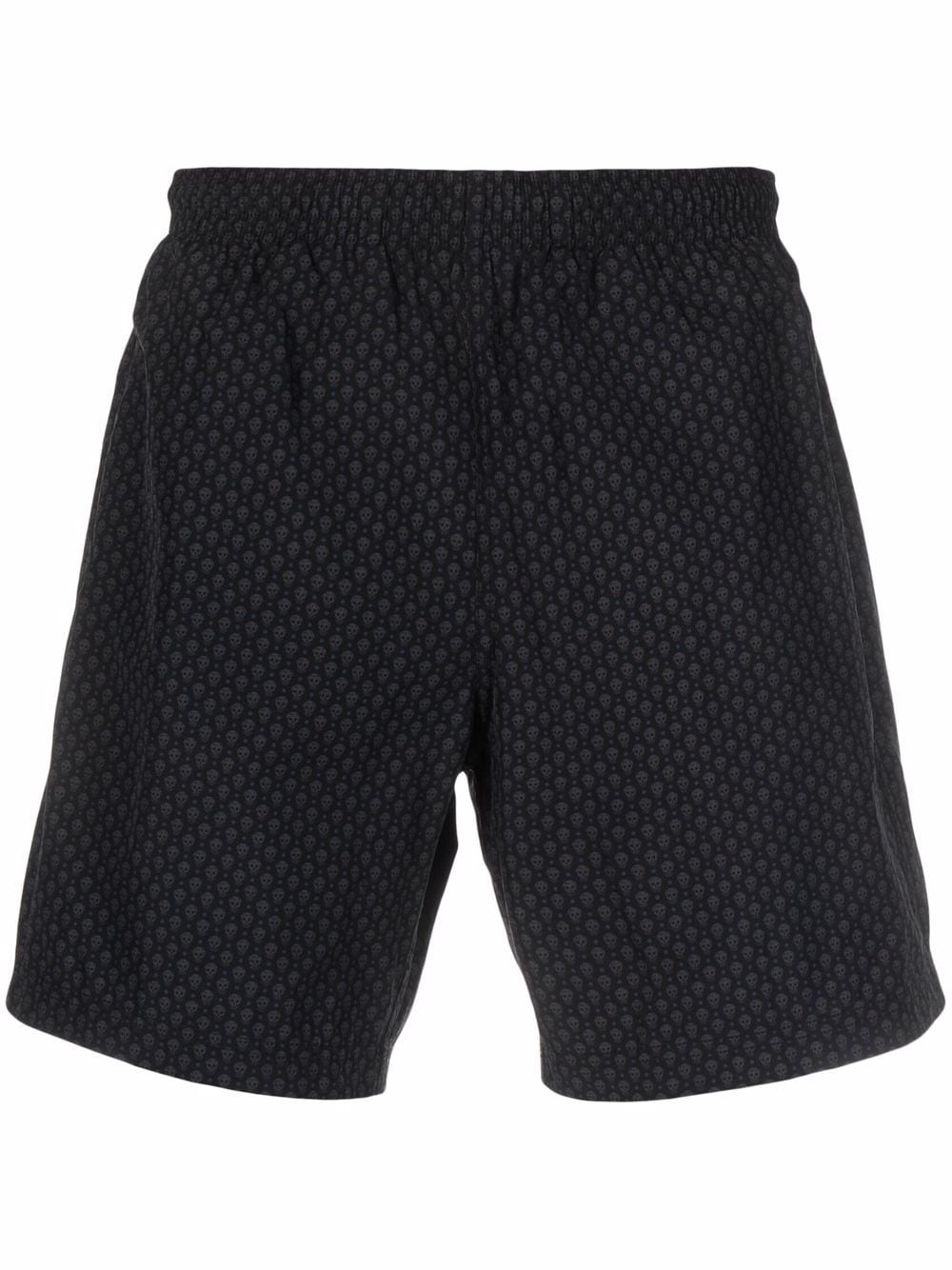 skull-print knee-length swim shorts - 1