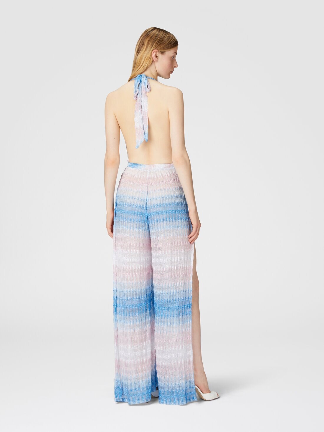 Long jumpsuit with palazzo pants in dégradé lace - 3