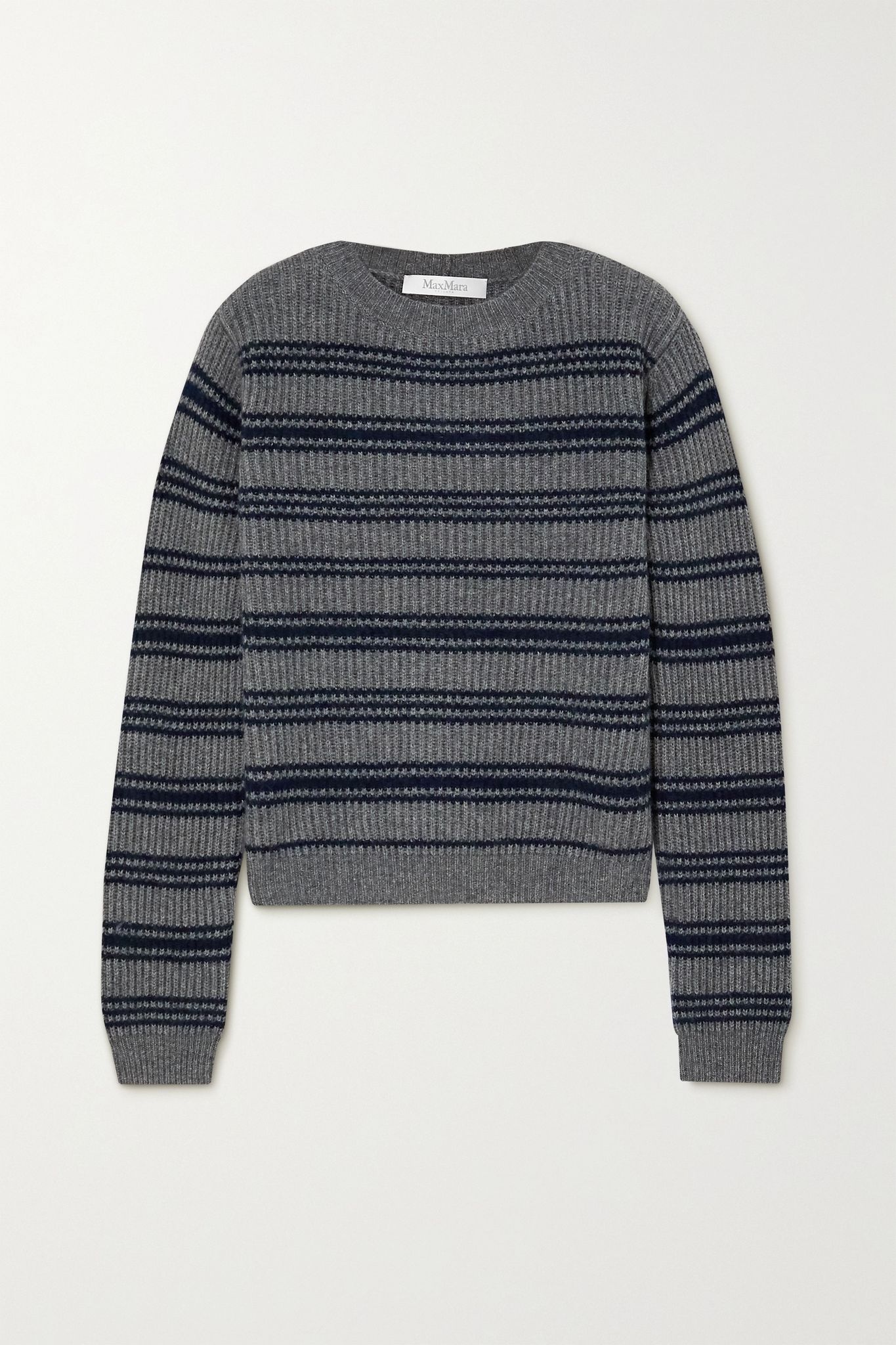 Teano striped ribbed wool and cashmere-blend sweater - 1