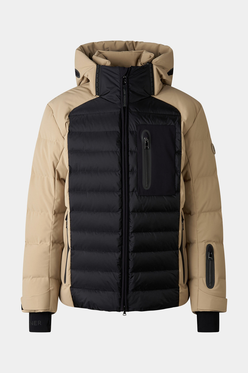 Bond down ski jacket in Beige/black 1