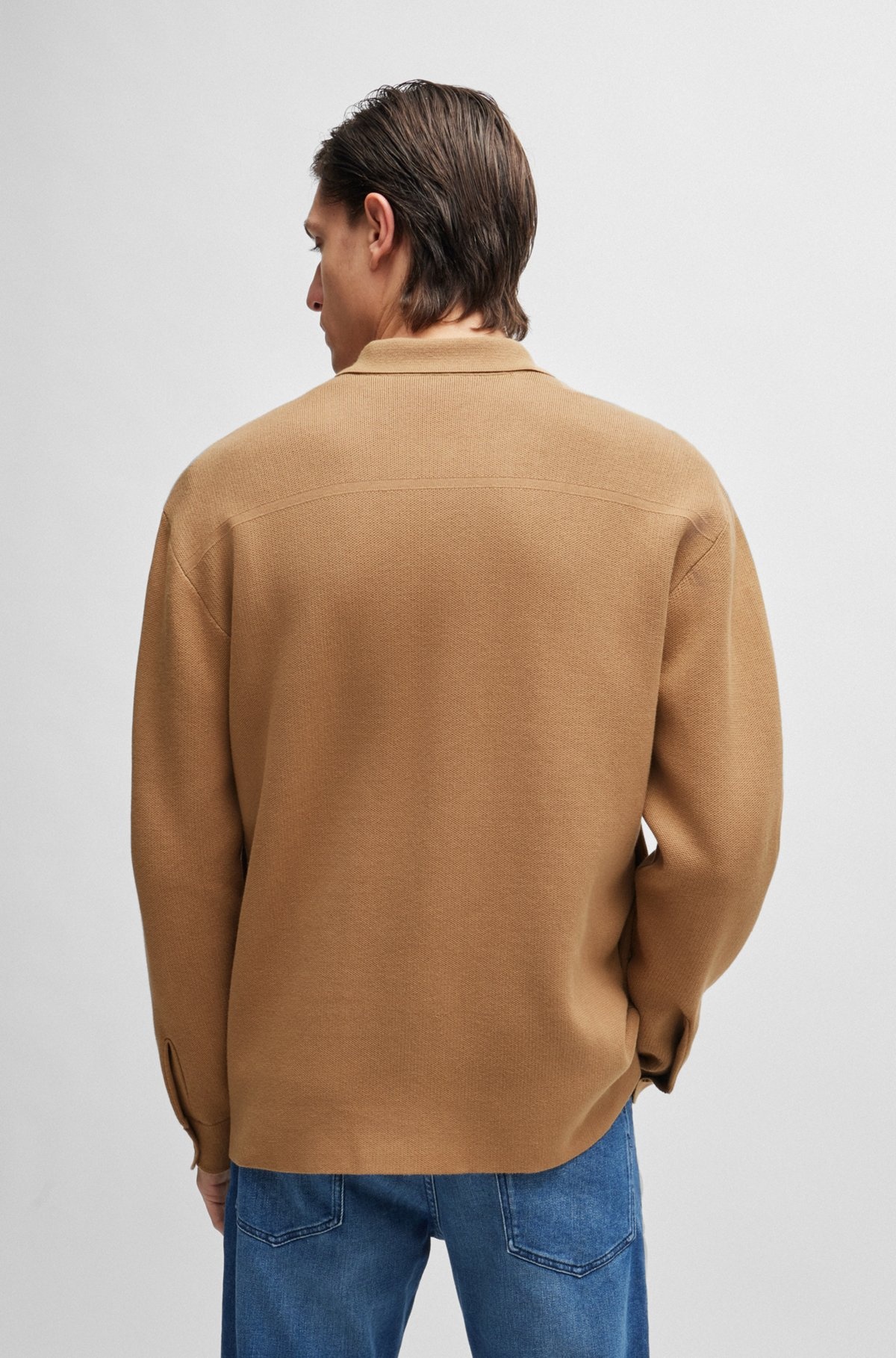 RELAXED-FIT KNITTED OVERSHIRT IN COTTON - 5