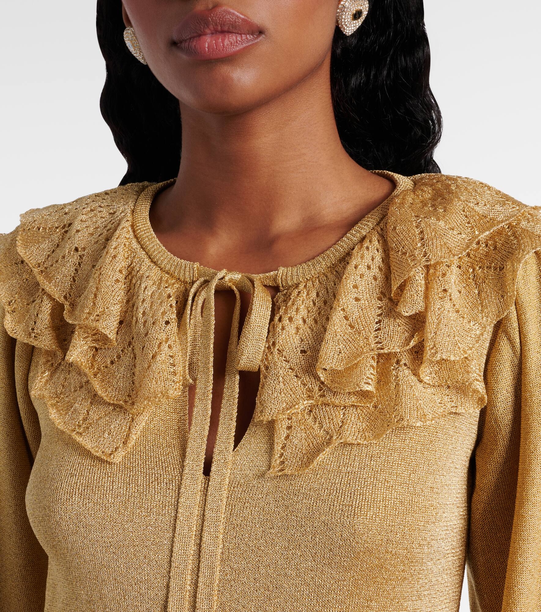 Ruffled lamé sweater - 4