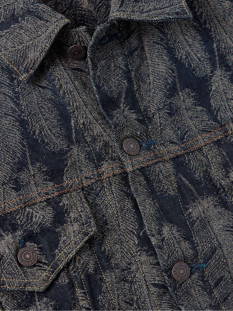 Magpie Distressed Denim-Jacquard Jacket 5