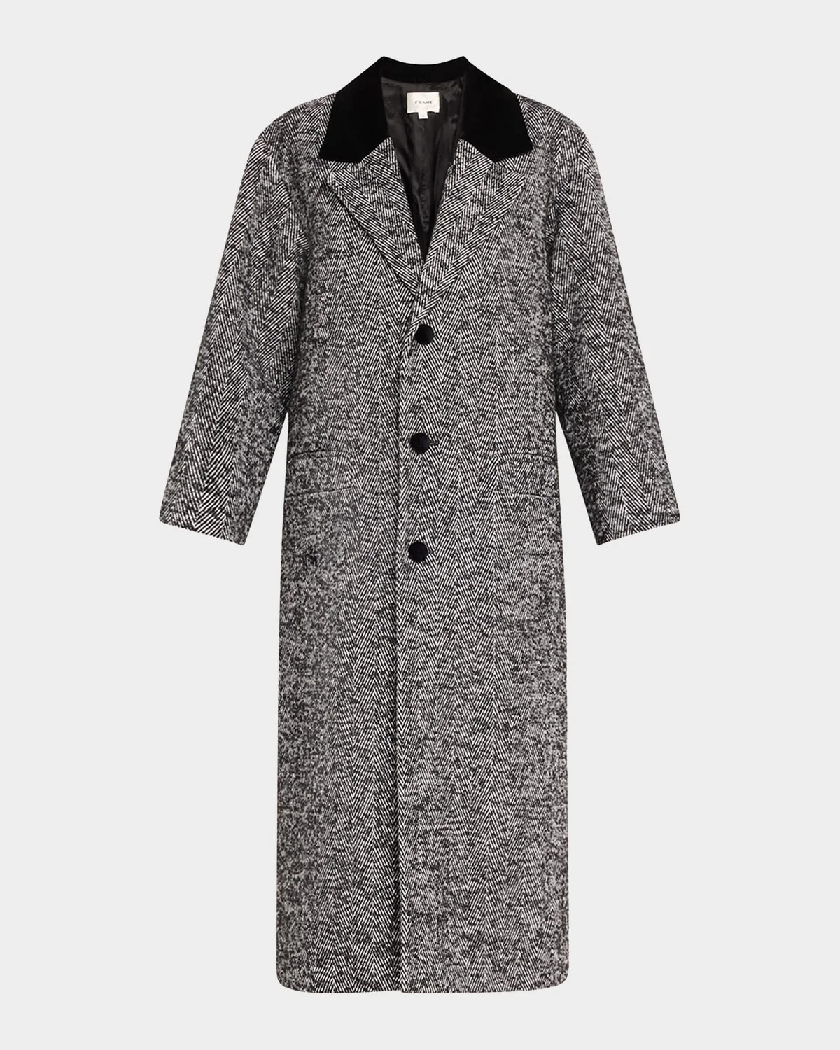Long Herringbone Coat - 1
