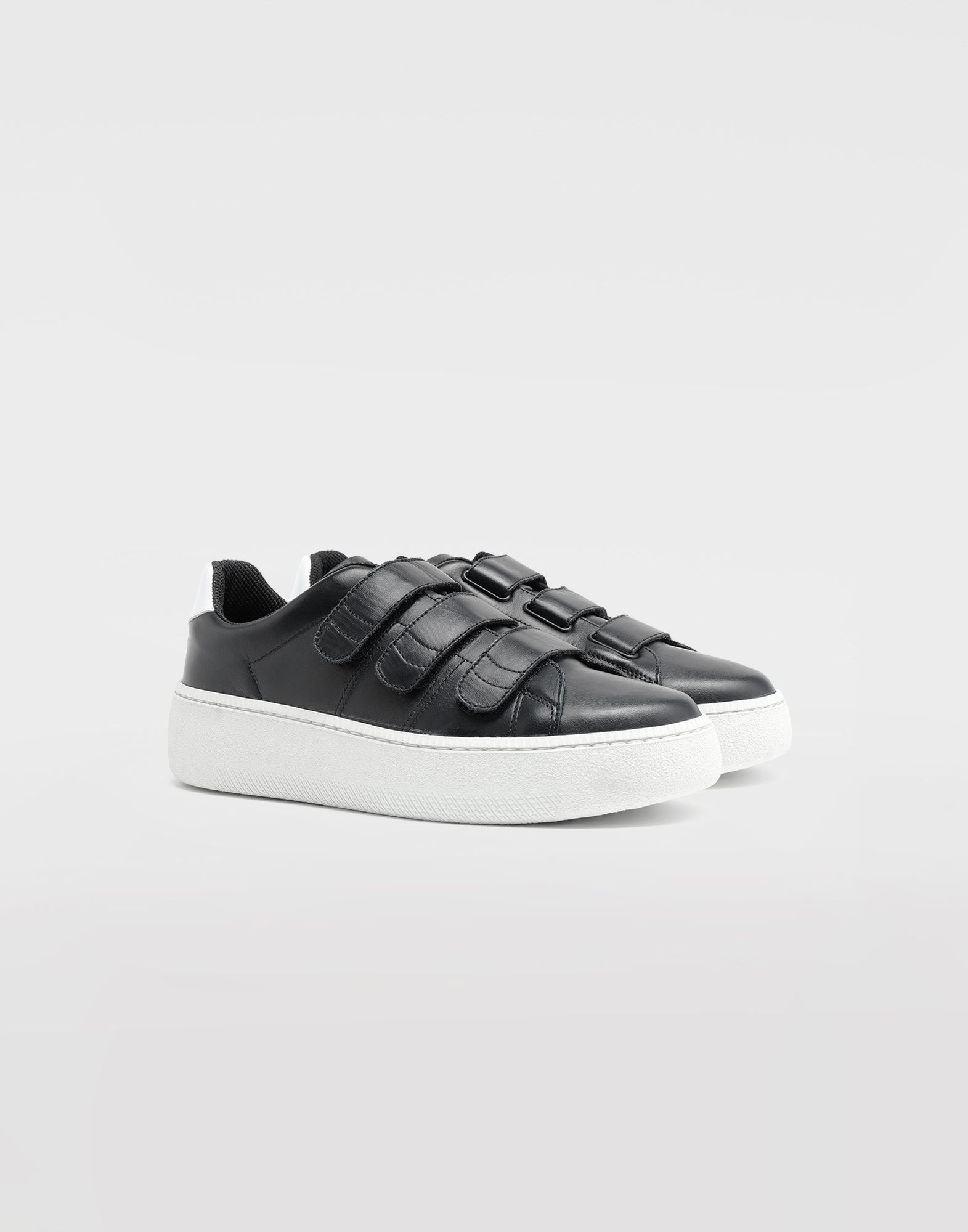 Wedge leather tennis shoes - 3