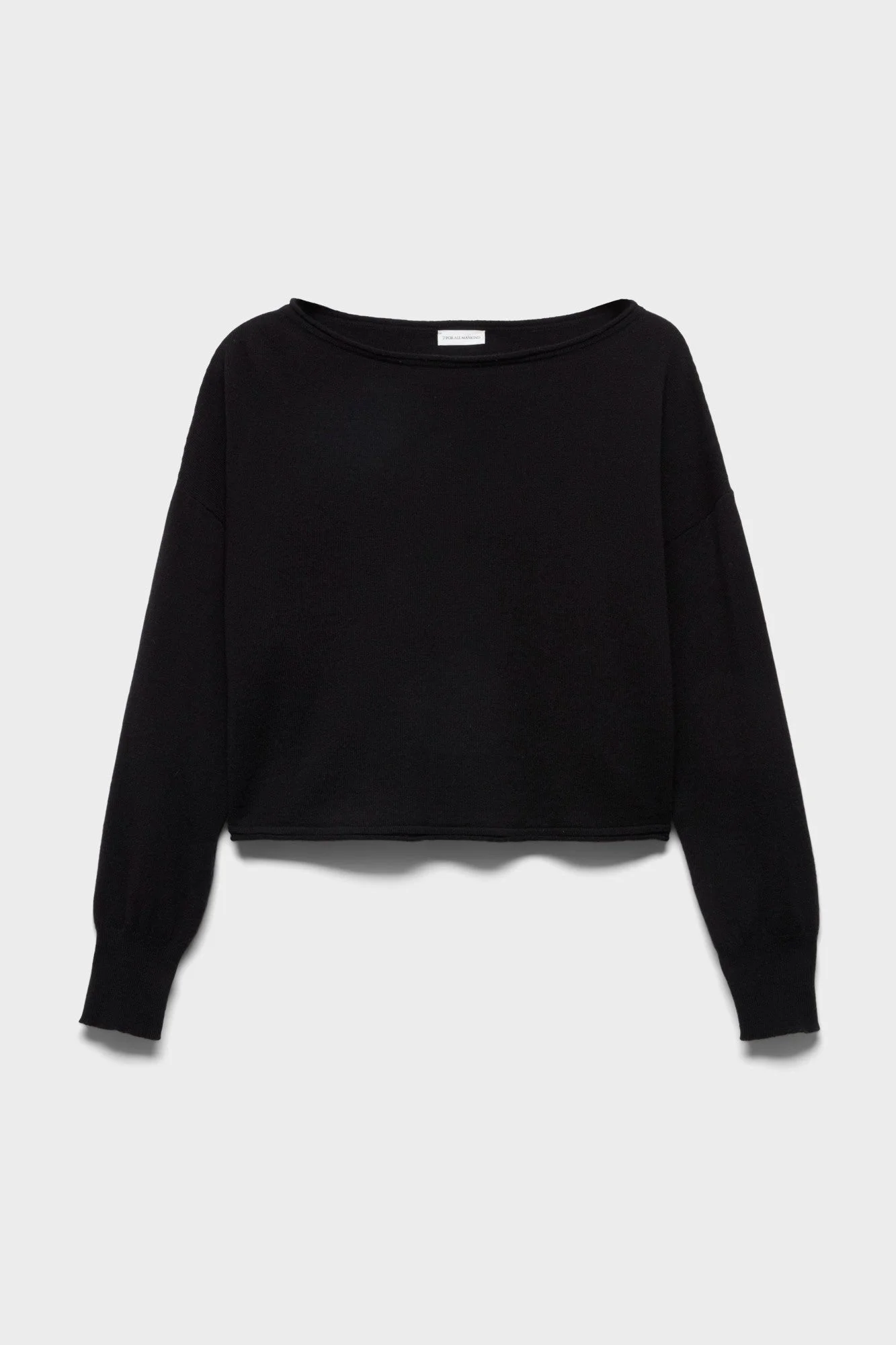 BOAT NECK CROPPED SWEATER in Wool - 1