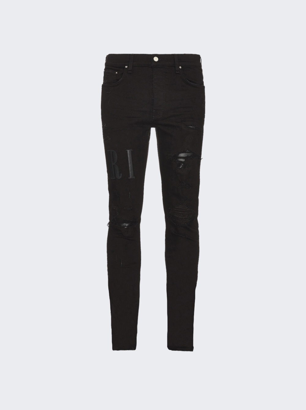 Leather Core Logo Jeans Black - 1