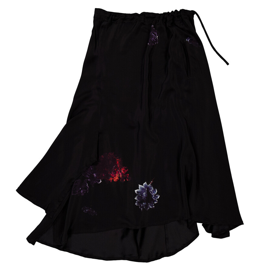 Yohji Yamamoto Drape & Gather Detail Silk Skirt - 7