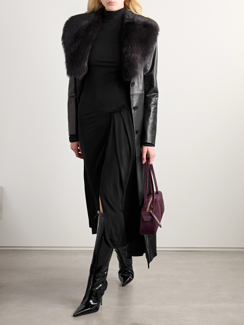 16ARLINGTON Vento Pleated Draped Jersey Midi Dress outlook