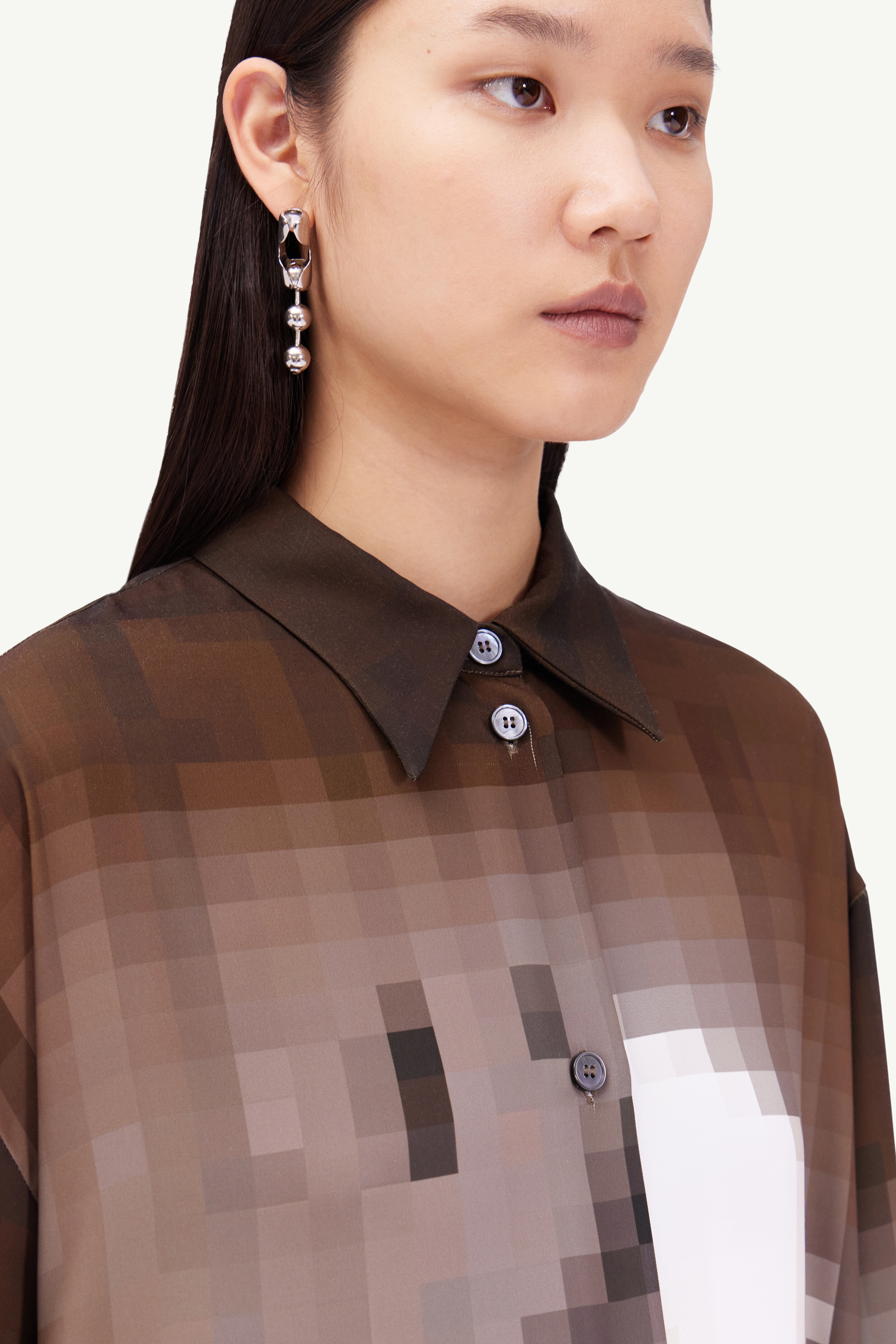 Pixelated shirt dress - 5