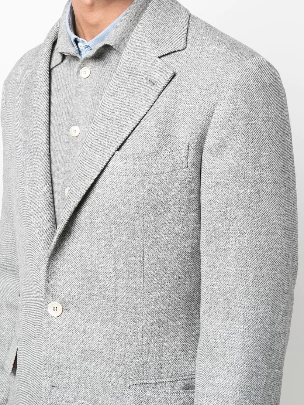 notched-collar single-breasted blazer - 5