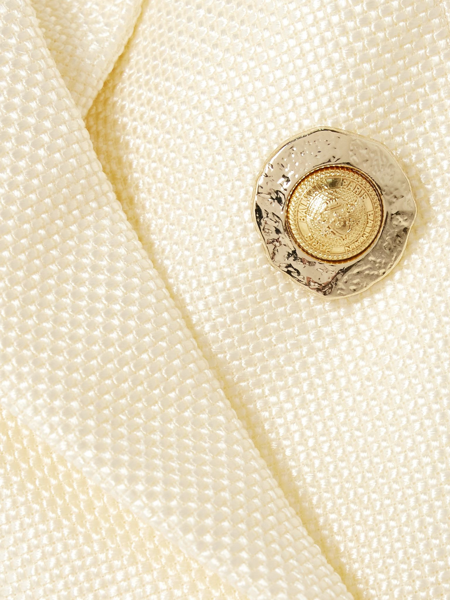 Button-embellished jacquard  vest Ecru - 4