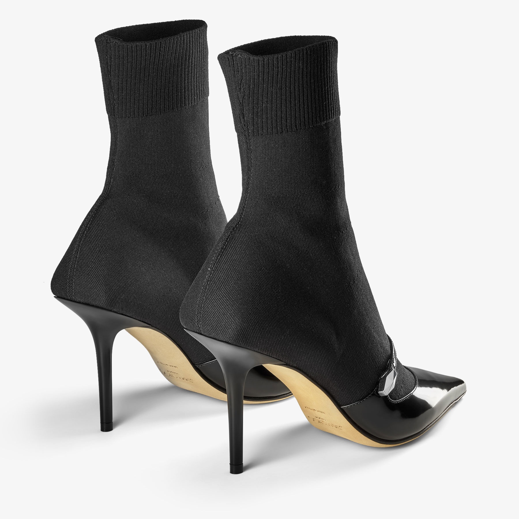 Carolyn Ankle Boot 90
Black Leather & Knit Ankle Boots - 5