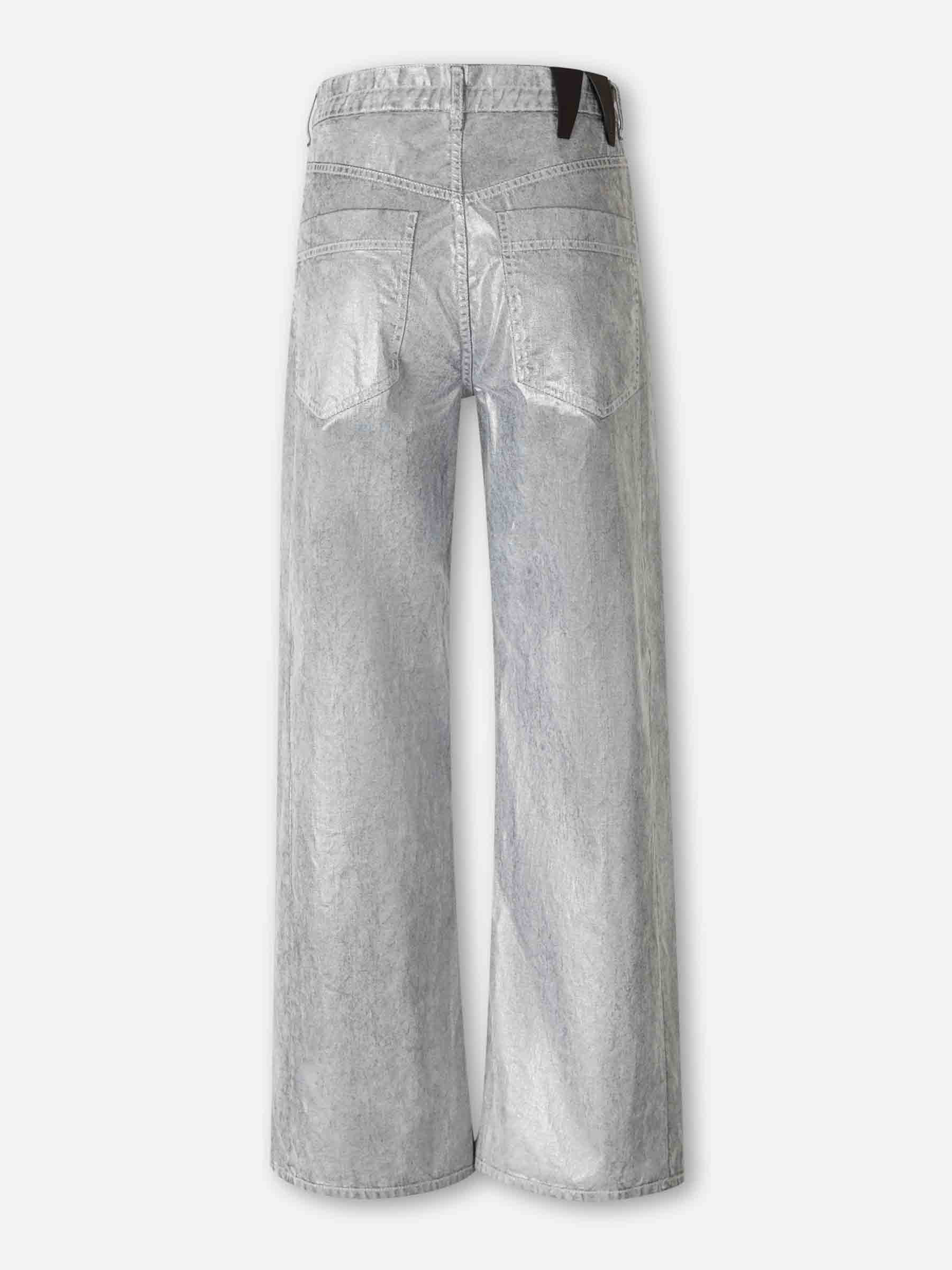 METALLIC STRAIGHT JEANS - 3