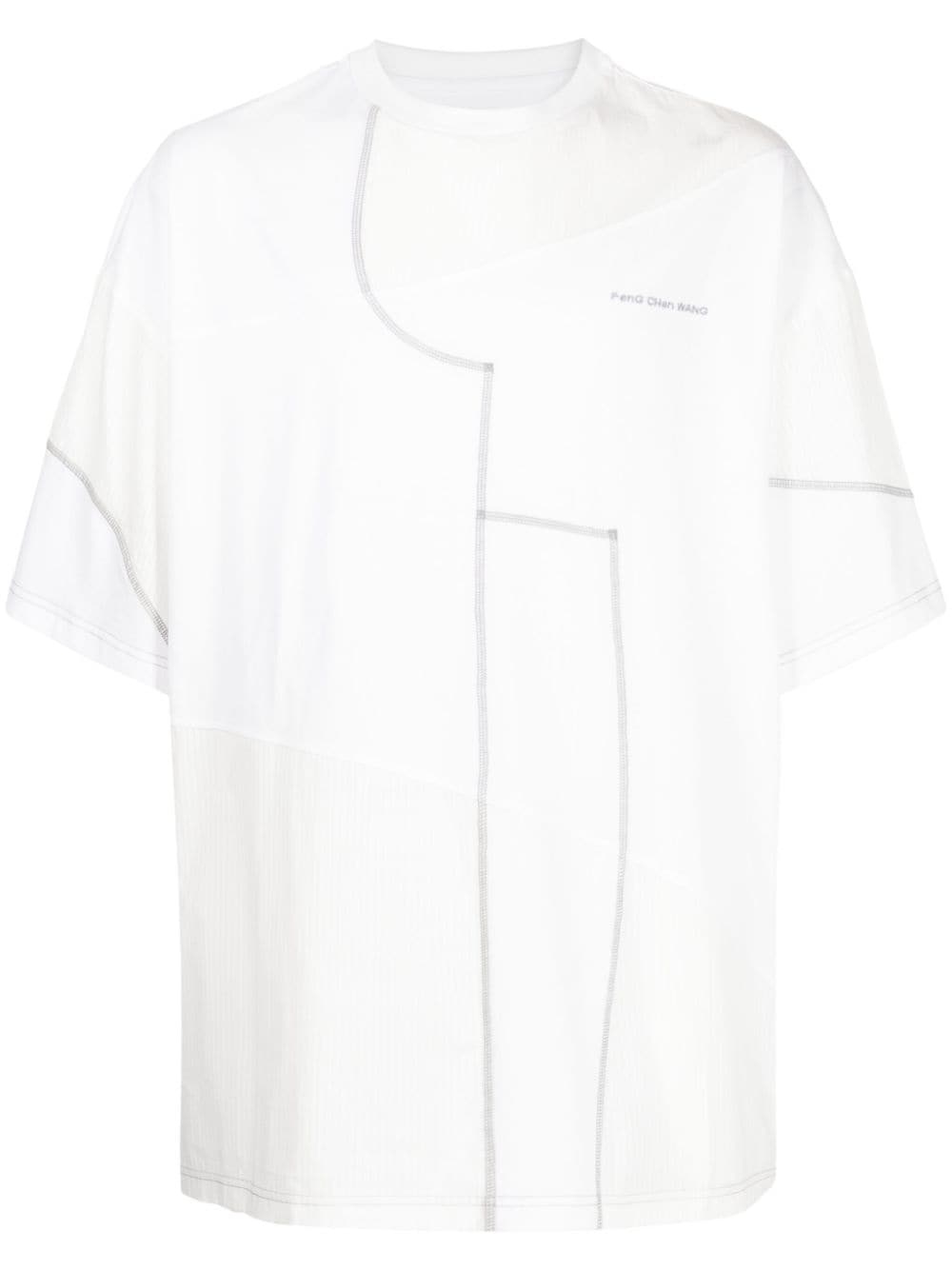 panelled cotton T-shirt - 1