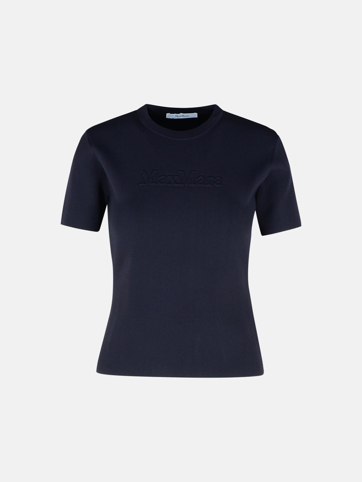 'SEGALE' BLACK VISCOSE BLEND T-SHIRT - 1