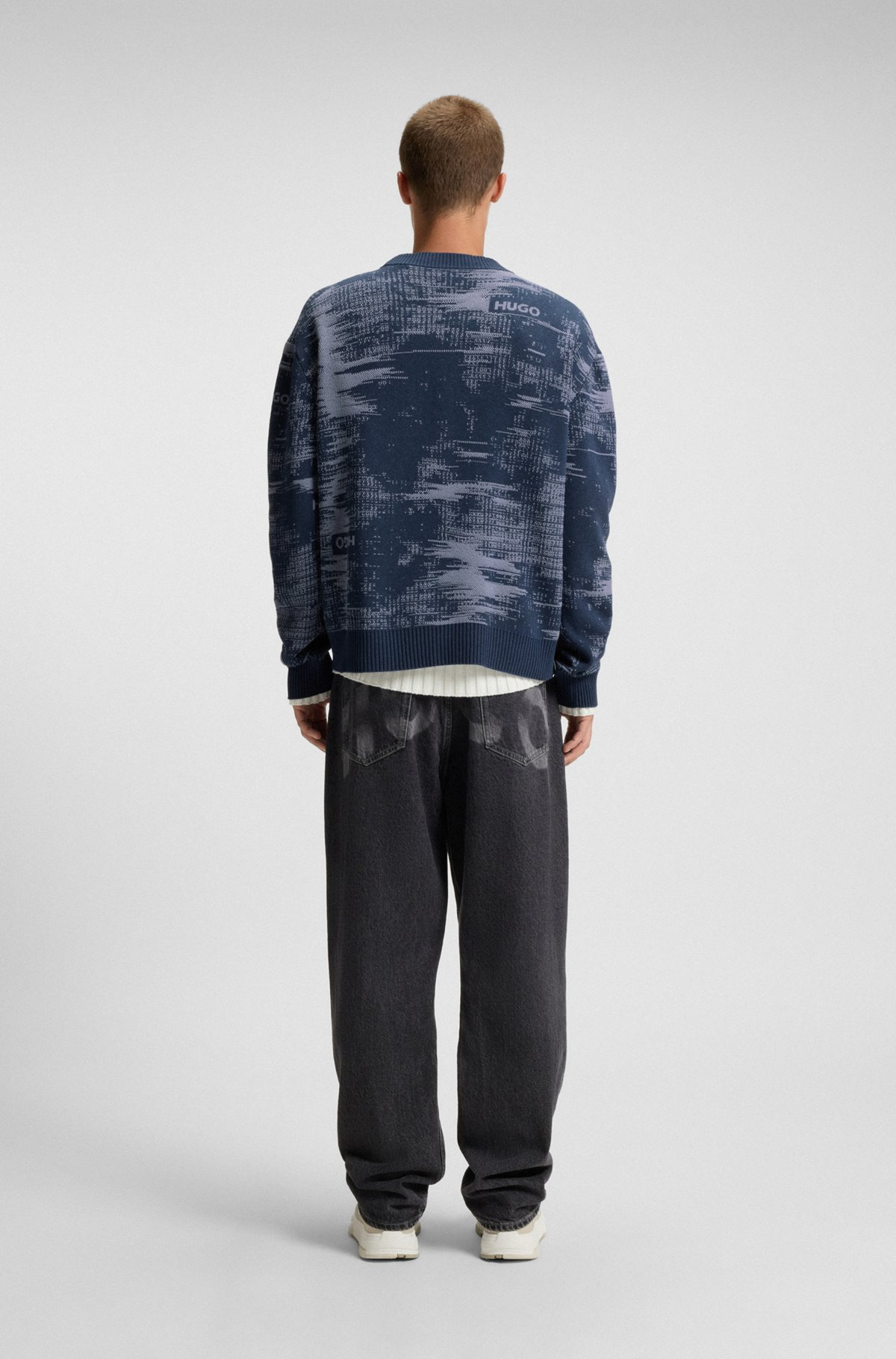 RELAXED-FIT SWEATER IN COTTON WITH JACQUARD PATTERN - 5