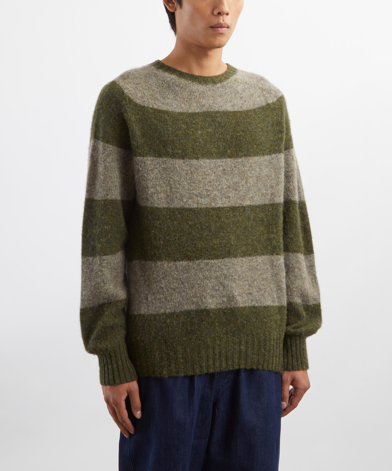 YMC Green Suedehead Stripe Jumper outlook