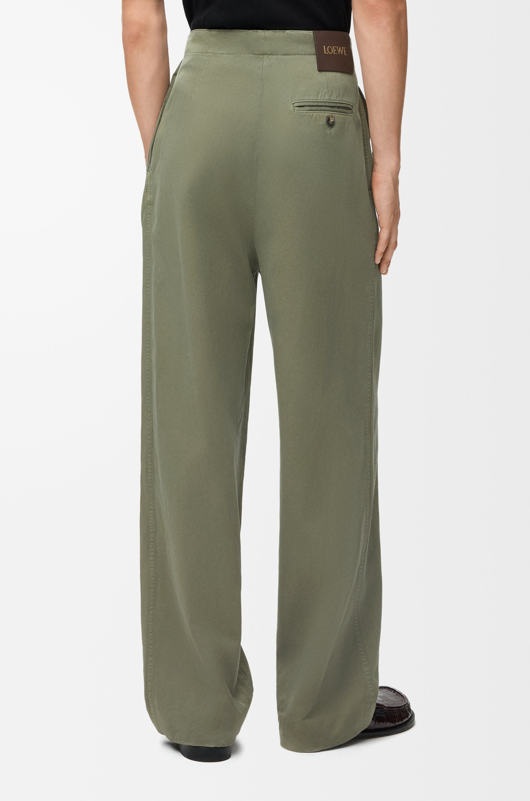 Belted trousers in cotton - 4