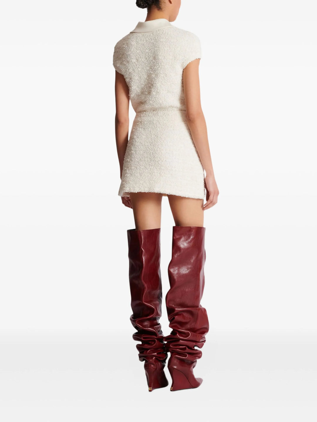 Zipped Knit Tweed Skirt - 4