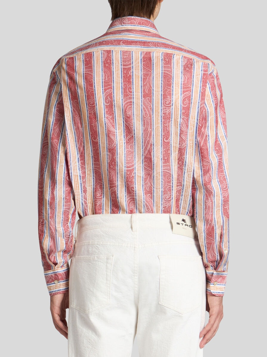 STRIPED SHIRT WITH PAISLEY DETAILING - 5